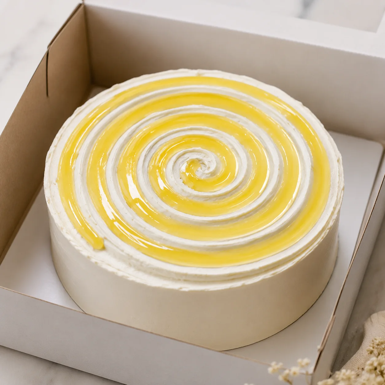 Lemon swirl celebration cake