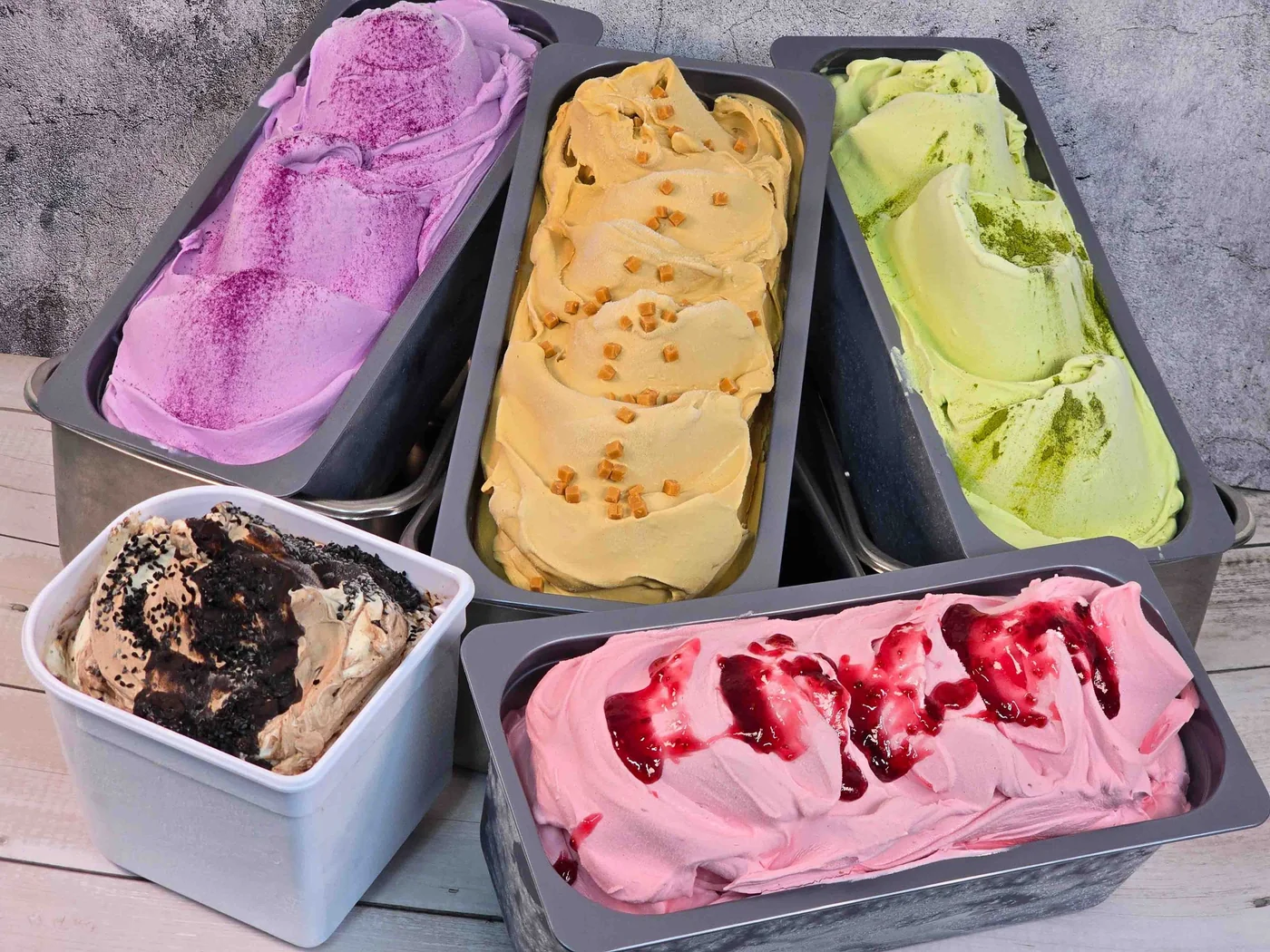 Selection of artisan ice cream flavours
